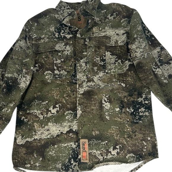 RedHead Silent-Hide Button-Down Long-Sleeve Shirt Camo Strata Mens Small Hunting - Picture 5 of 13